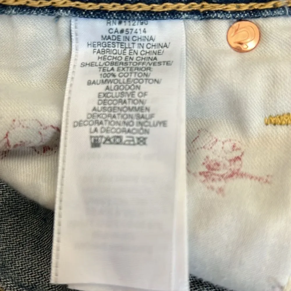 True Religion Men's Jeans Straight Old Multi Wheat BigT Distressed 101122 33x33